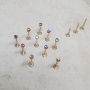 Daith earring tragus cartilage helix piercing 16g Rook earring piercing lip ring Snug piercing 16g straight barbell, 16g labret, lip stud