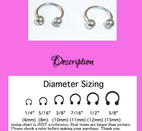 Septum Ring Diameter Chart