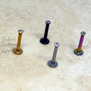 16g 5/16" 8mm internallyl threaded 2mm tiny crystal helix conch tragus cartilage stud earring, Monroe lip stud labret piercing jewelry