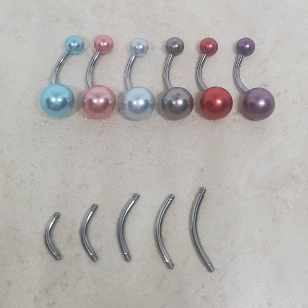 14G 6mm-16mm short long  Belly Button Rings/Navel Jewelry/Belly Piercing/Navel Bar/Curved Barbell/Belly Jewelry  DIY 6 8 10 12 14 16mm
