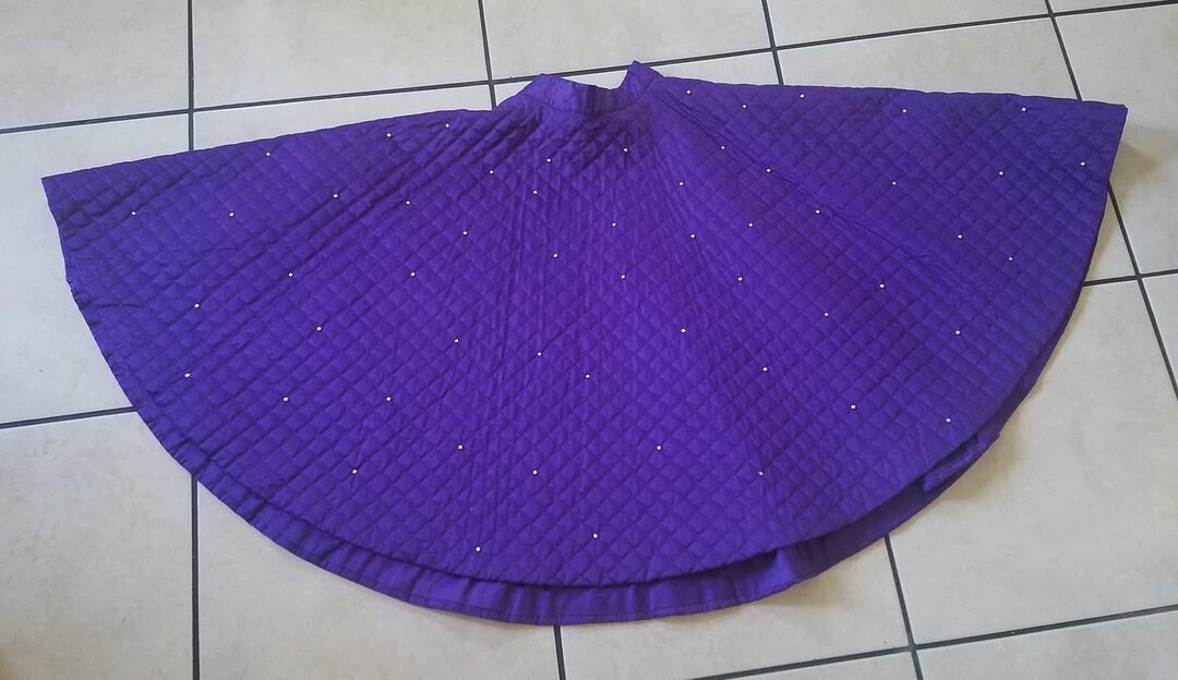 1950s Purple Rose Quilted Skirt by Alex Colman | XS/S