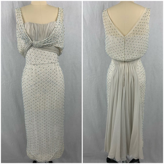 1950s Ceil Chapman Beaded Party Dress