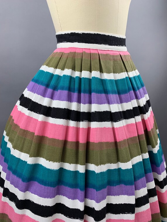 1960s Bobbie Brooks Rainbow Striped Cotton Pique S