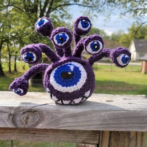 D&D custom amigurumi monster beholder - a cute and cuddly made-to-order creature!
