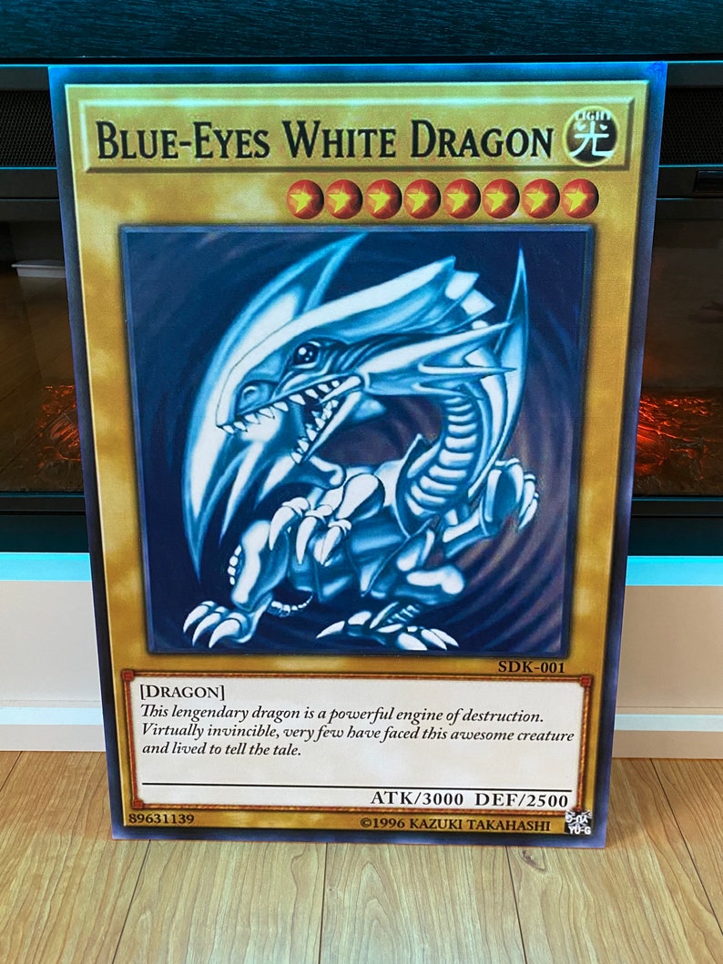 Giant Yu Gi Oh Blue Eyes White Dragon Card18x26 Inches SDK 001 Etsy