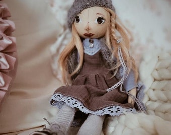 Handgemachte Puppe für Mädchen - personalisiertes Geschenk - benutzerdefinierte Textil erste Babypuppe, Stoffpuppe, Kinderspielzeug Geschenk