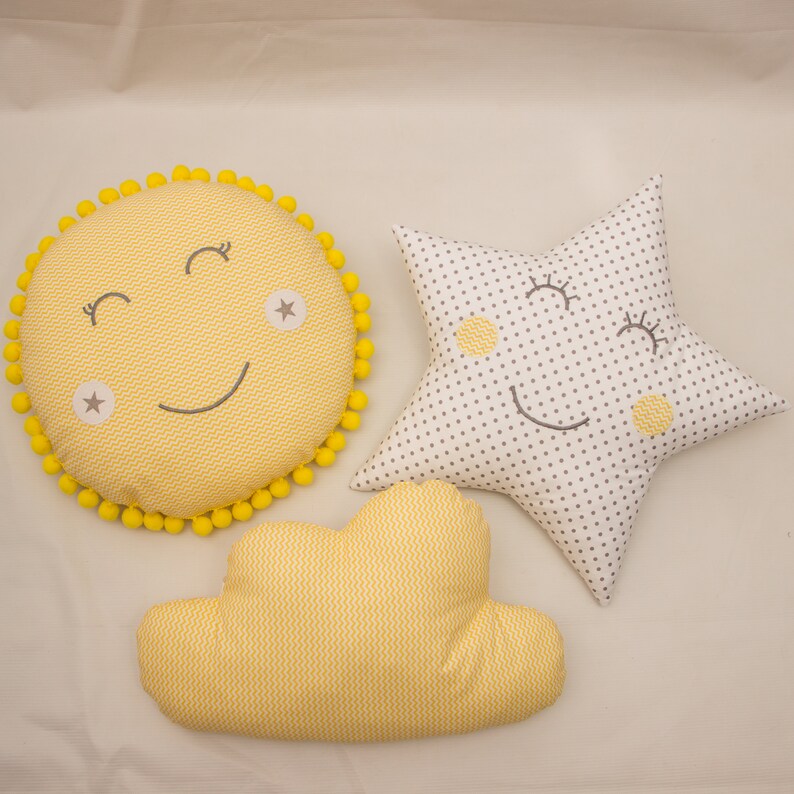 SUN Pillow Sun Cushion Crescent Sun Pillow Nursery Decor Kids Etsy