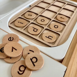 Alphabet Letter Insert: Wooden Sensory Table, Ikea Trofast & Beright Compatible