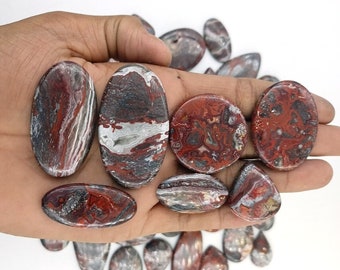 Authentic Crazy Lace Agate Gemstone/ Agate Fancy Cabochon/ 100% Natural Red Agate Stone/ For Jewelry