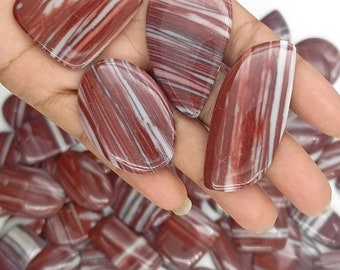 Untreated Red Skin Jasper Cabochon, Red Jasper Gemstone, Fancy Shape Loose Jasper For Jewelry Making