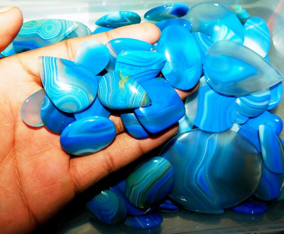 Beautiful Blue Onyx Cabochon Blue Onyx Loose Stone Onyx | Etsy