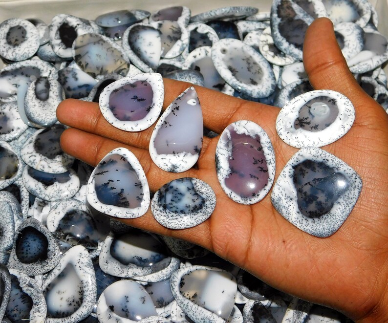 Dendritic Opal Gemstone Top Quality Dendritic Stone Dendritic Opal Loose Gemstones Wholesale Lot Natural Dendritic Opal Cabochon