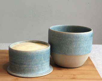 elegante Butterdose, zeitloser Butterkühler, Keramik handgedreht, Butterfass, Einzugsgeschenk