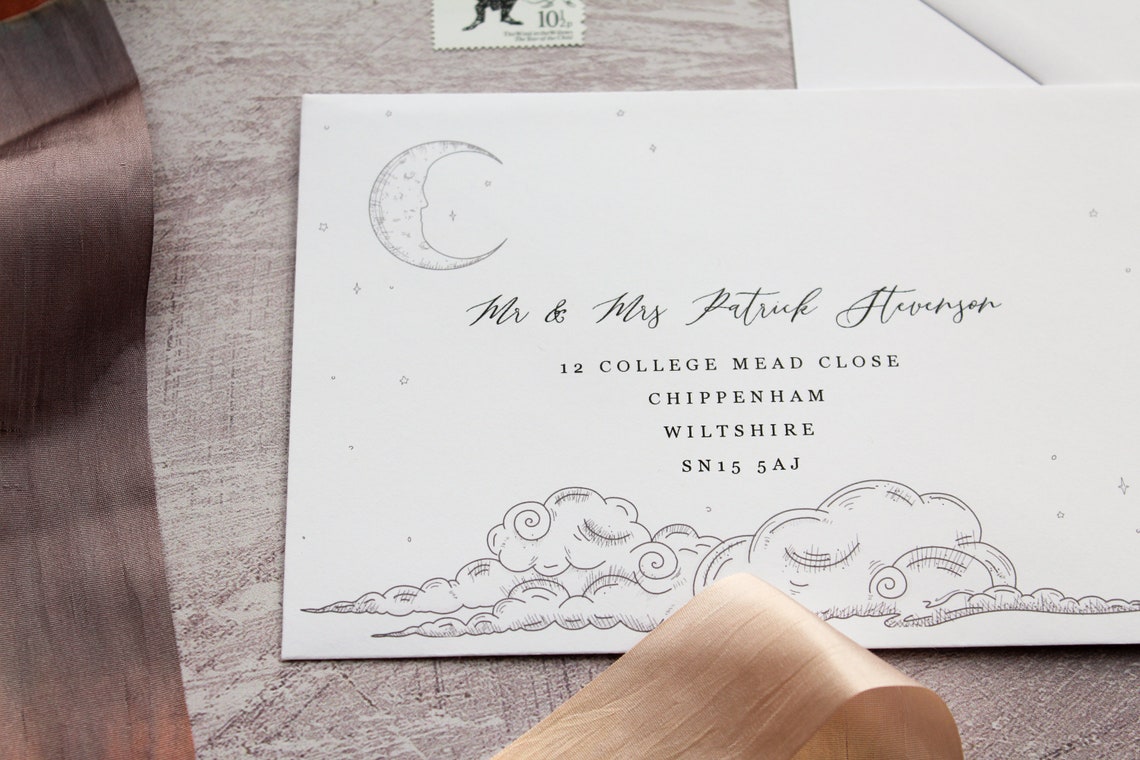 Enveloppe illustrée personnalisée en anglais seulement Etsy