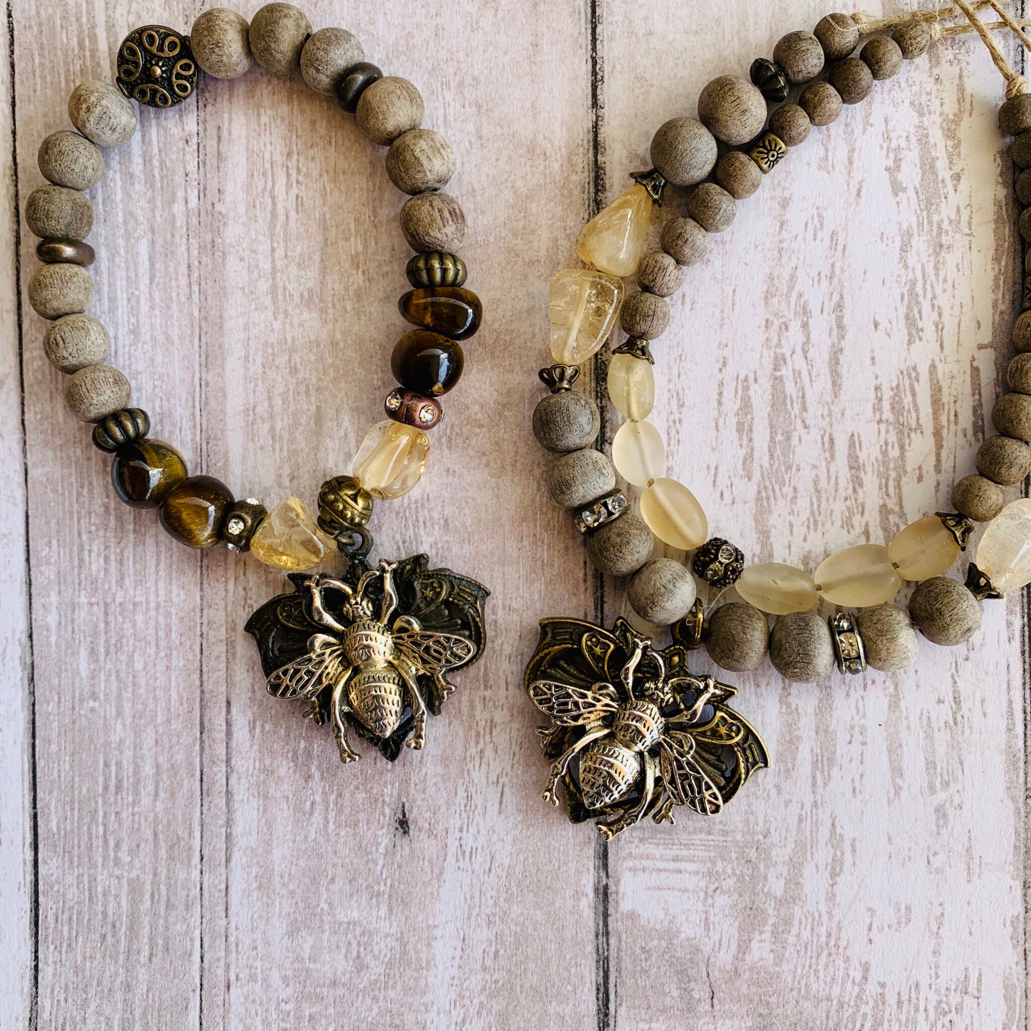 Bee Bracelet Honeybee Bracelet Boho Bee Bracelet Citrine Etsy