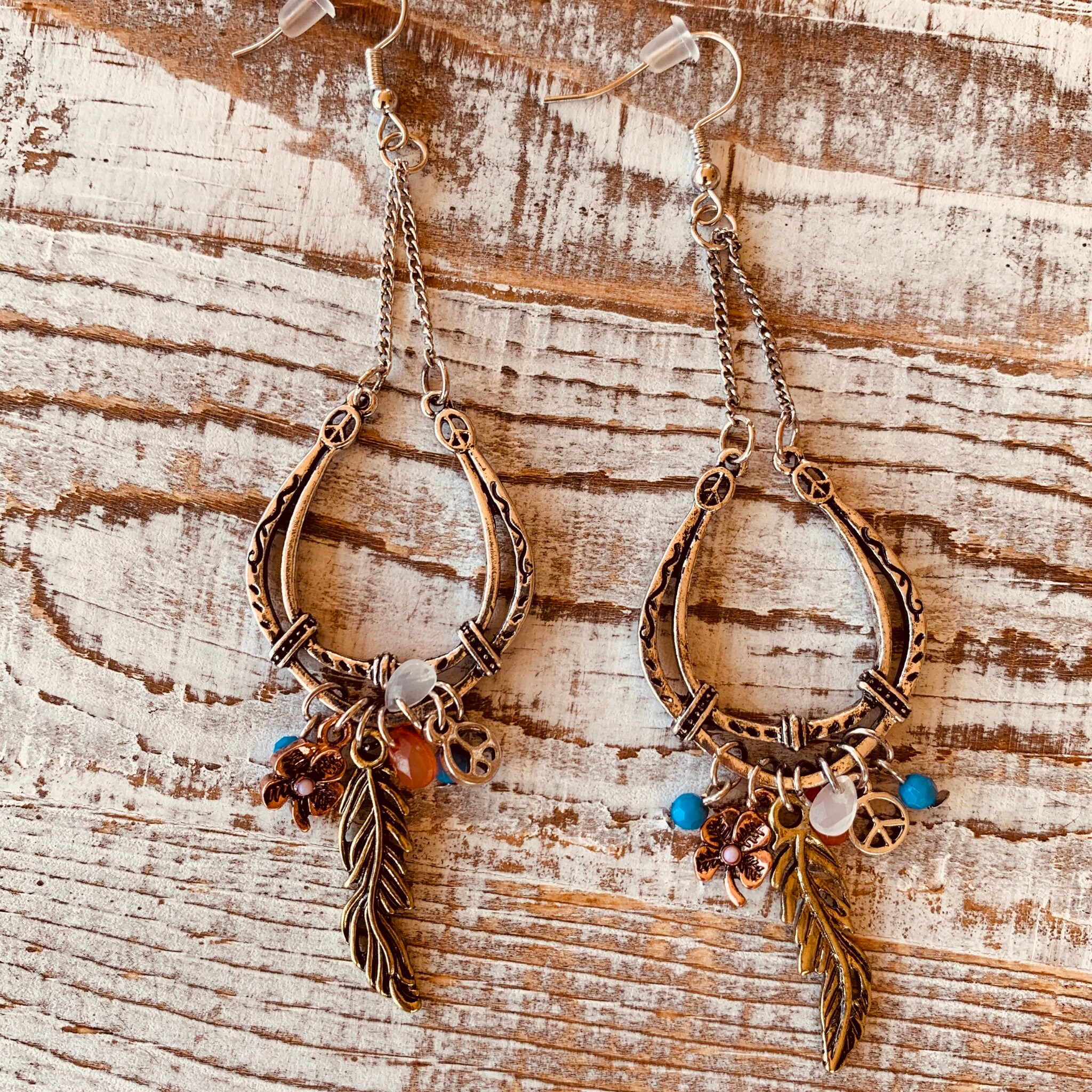 Boho hanging earrings charmed earrings bohemian earrings Etsy