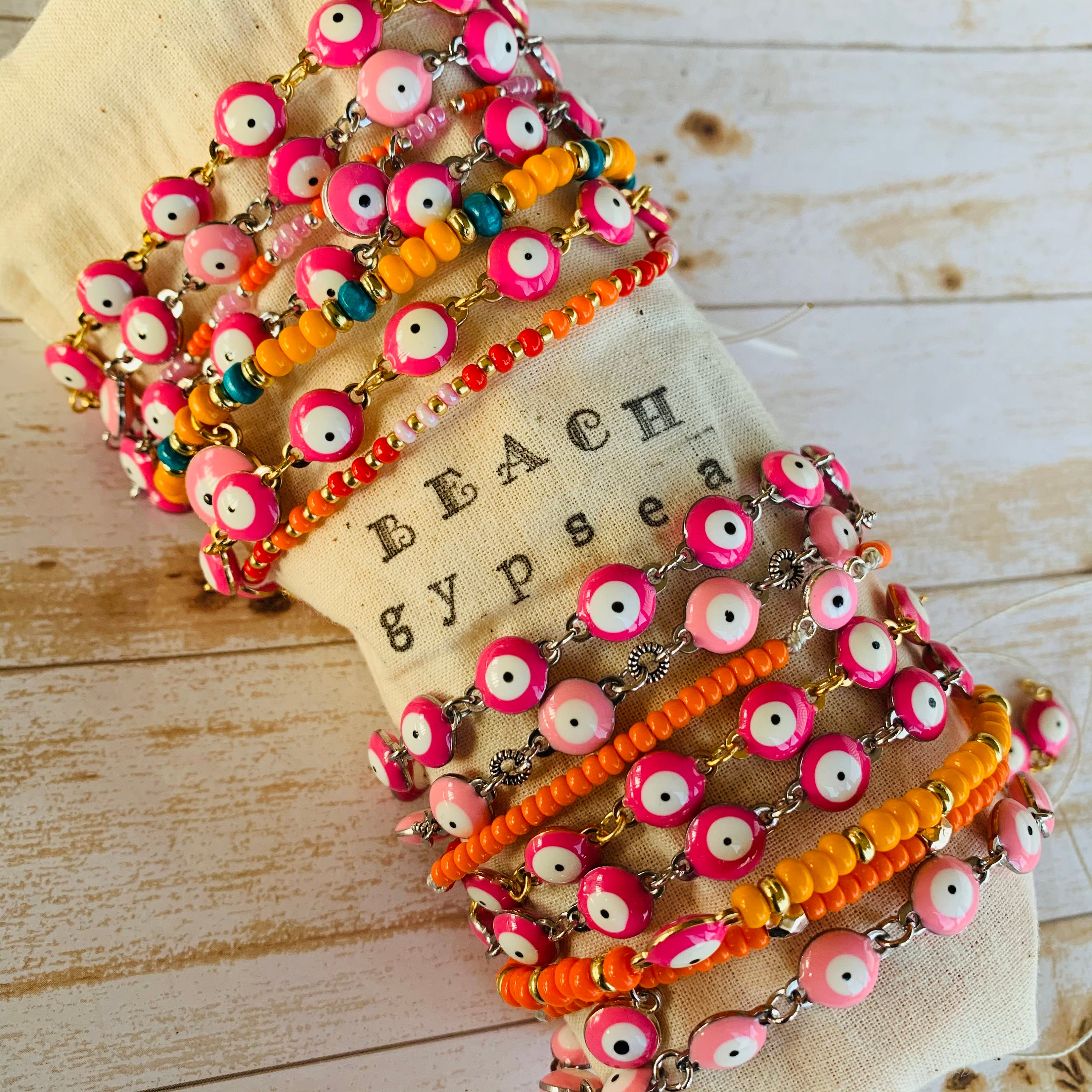 Pink Evil Eye Bracelet Hot Pink Evil Eye Protection Bracelet Etsy UK