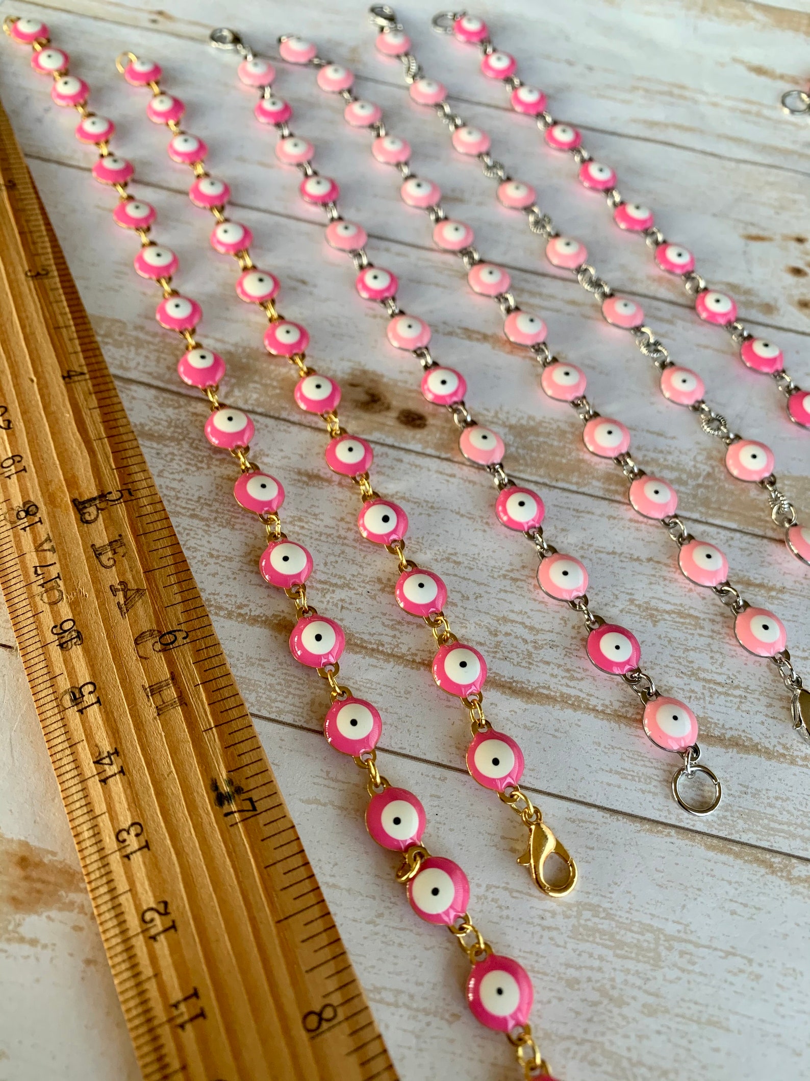 Pink Evil Eye Bracelet Hot Pink Evil Eye Protection Bracelet Etsy UK