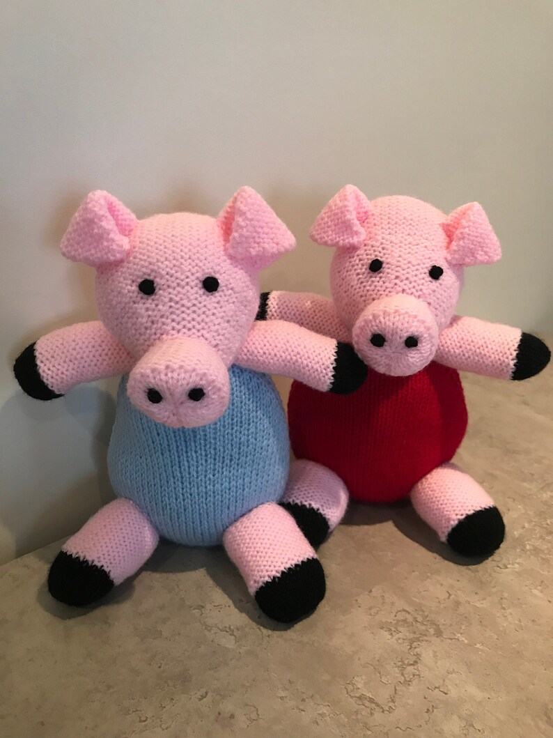 George Peppa Style Knitted Pigs Knitting Art Collectibles Kromasol Com