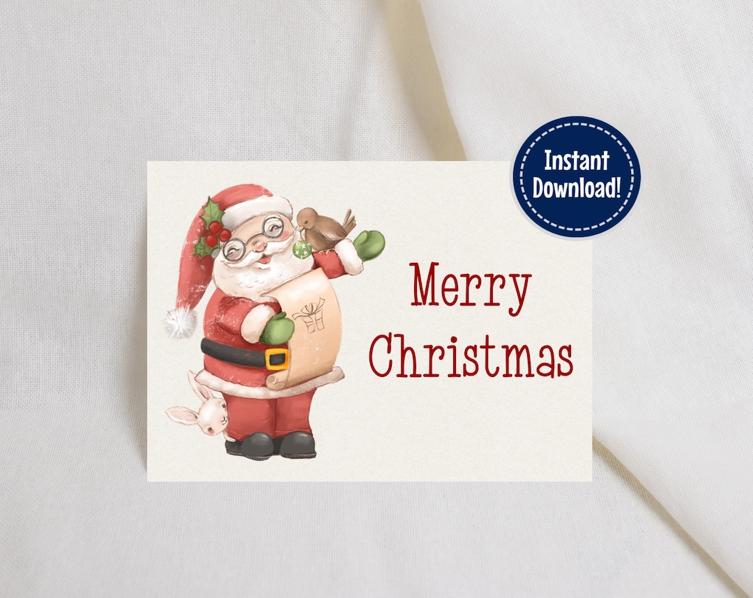 Cute Christmas Cards and Holiday Cards Printable Template or - Etsy