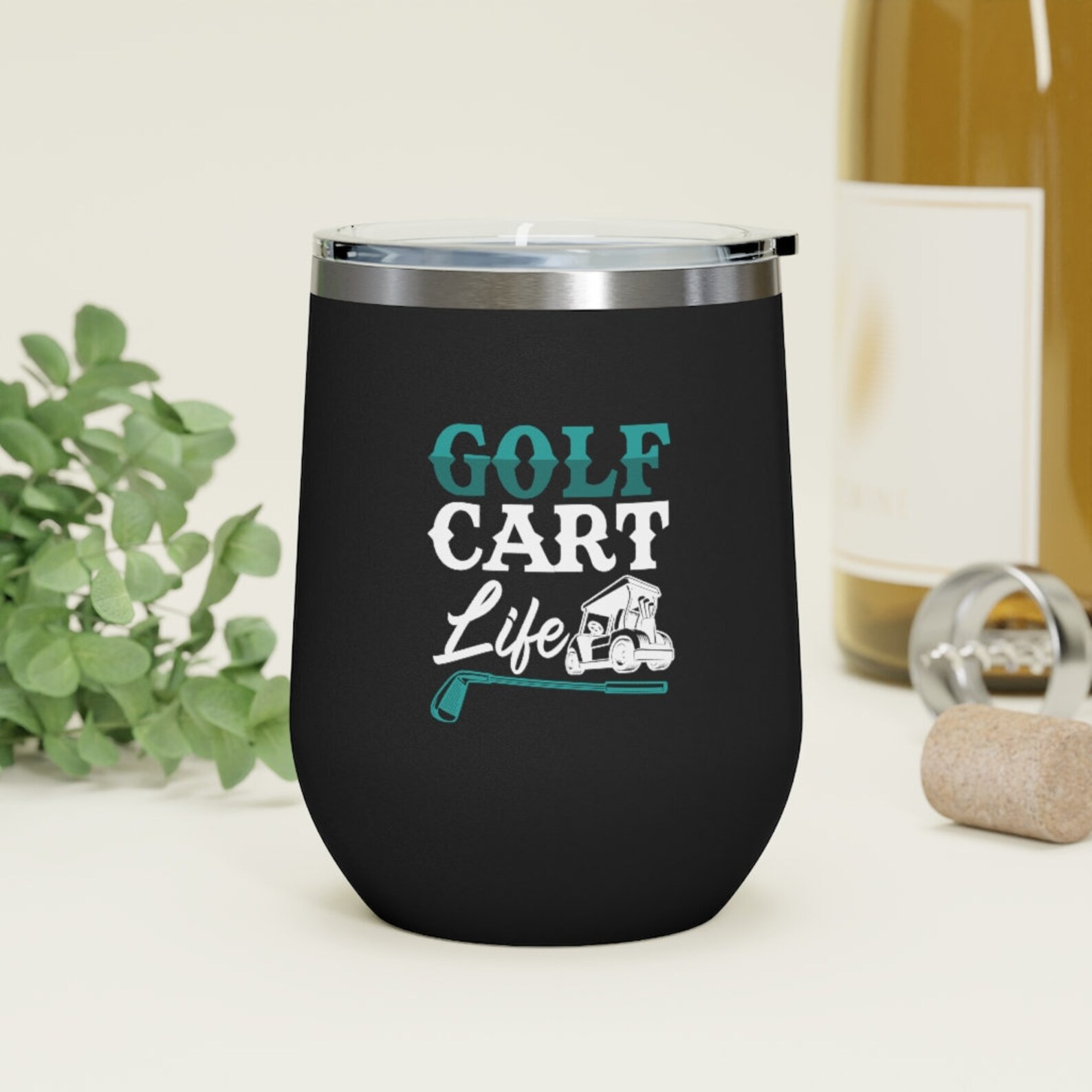 Golfer Wine Gift Golf Wine Tumbler Golf Cart Life Nine Iron Etsy