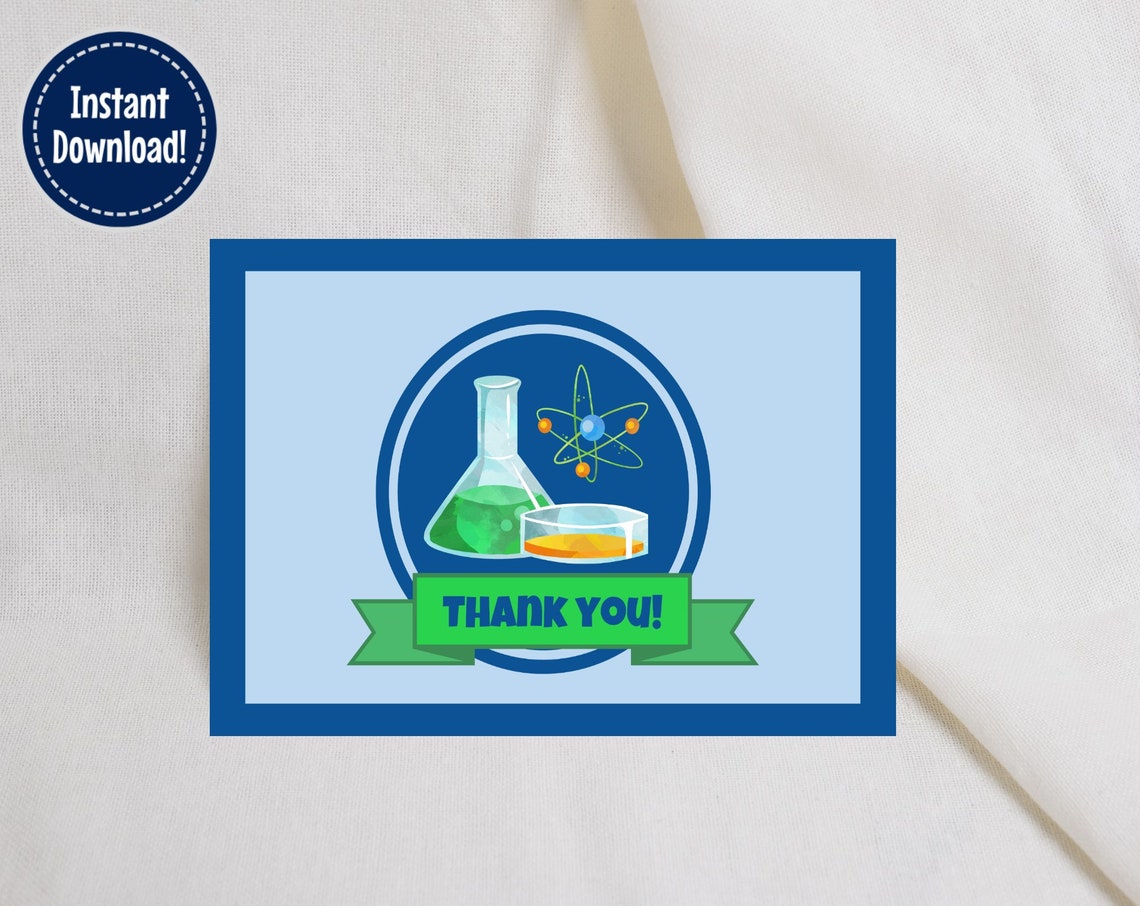 Printable Thank You Notes Science Themed Thank You Set for - Etsy