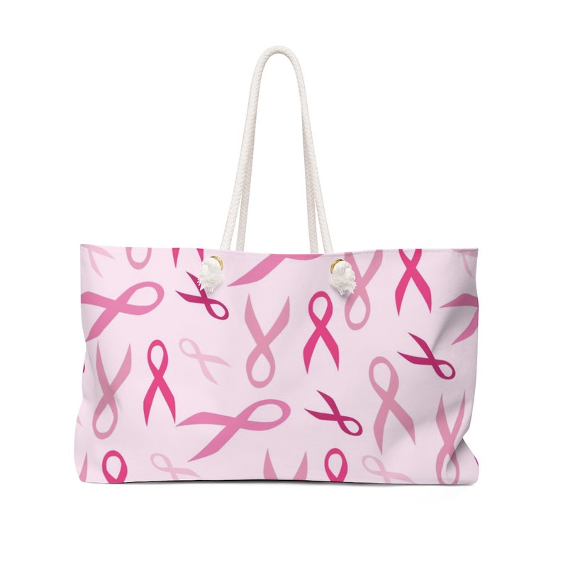 Pink Ribbon Breast Cancer Awareness Gift Weekender Bag Luggage Travel Beach Bag Pink Ribbon Gifts for Breast Cancer Warriors