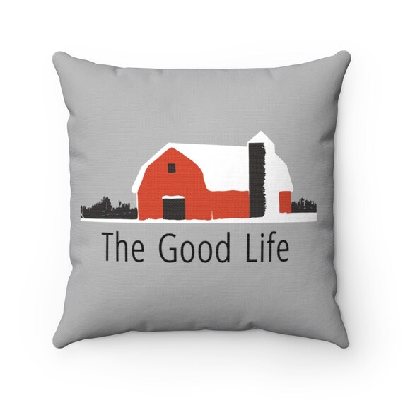 Farmhouse Decorative Pillow Snow Covered Barn Farm Home Decor Etsy
