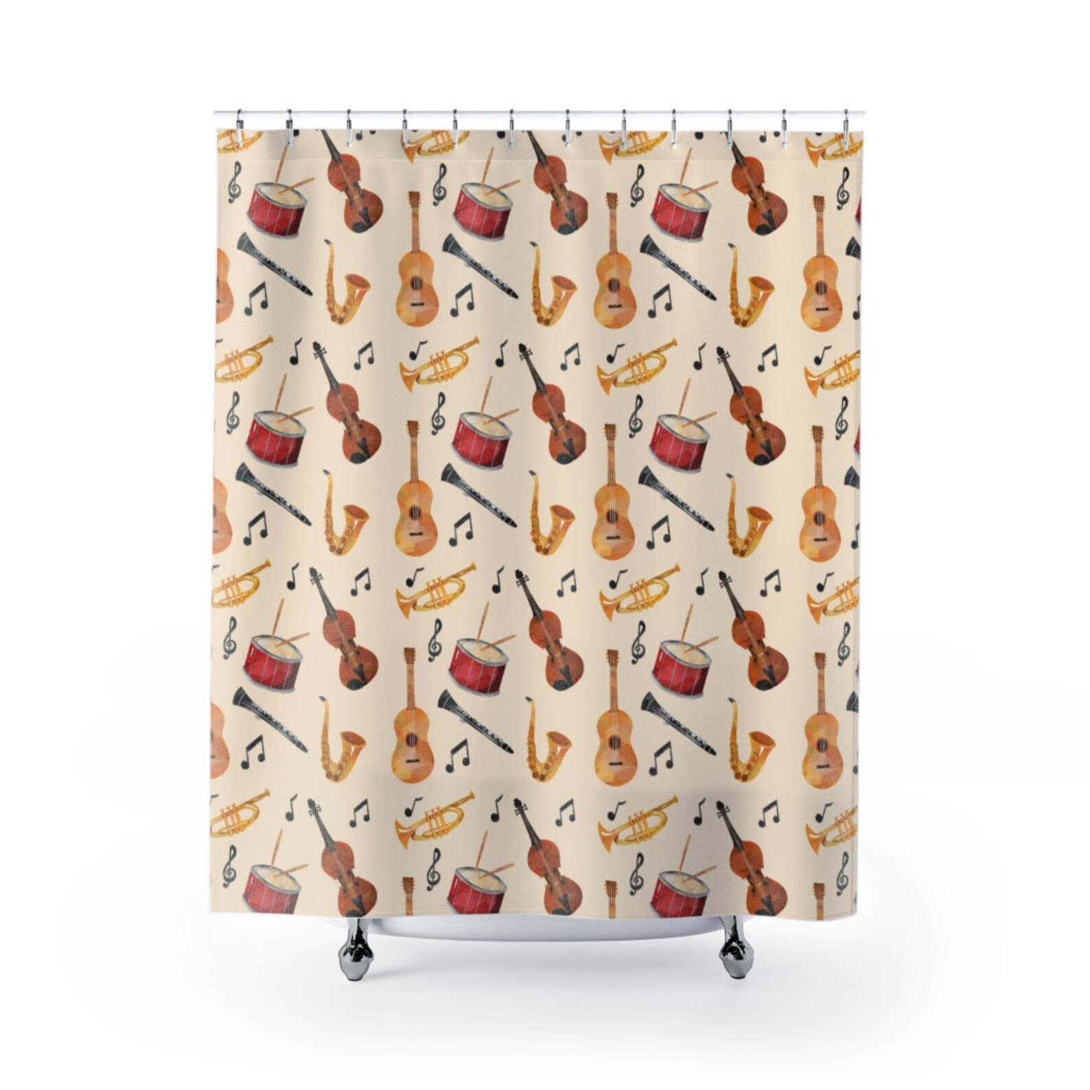 Musician Shower Curtains Music Themed Bathroom Decor Etsy