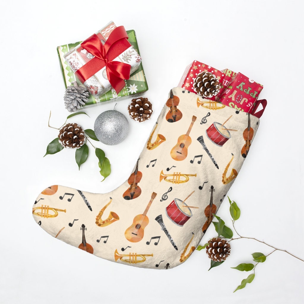 Musician Christmas Stocking Music Lover Christmas Stockings Etsy