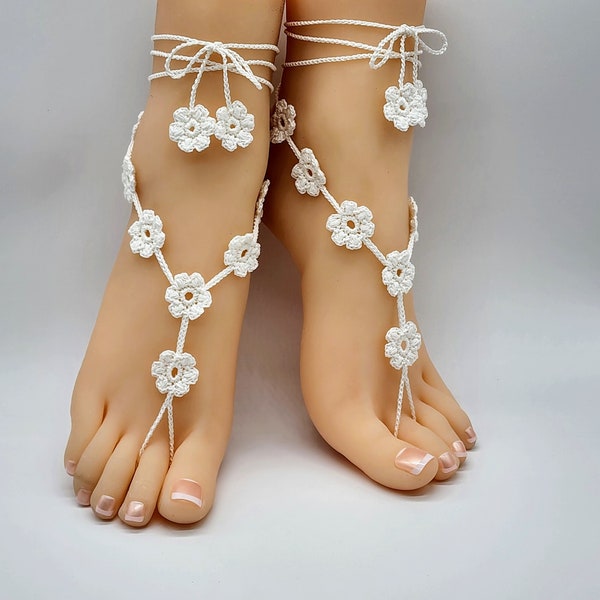 Barefoot Sandals - Crochet Flowers