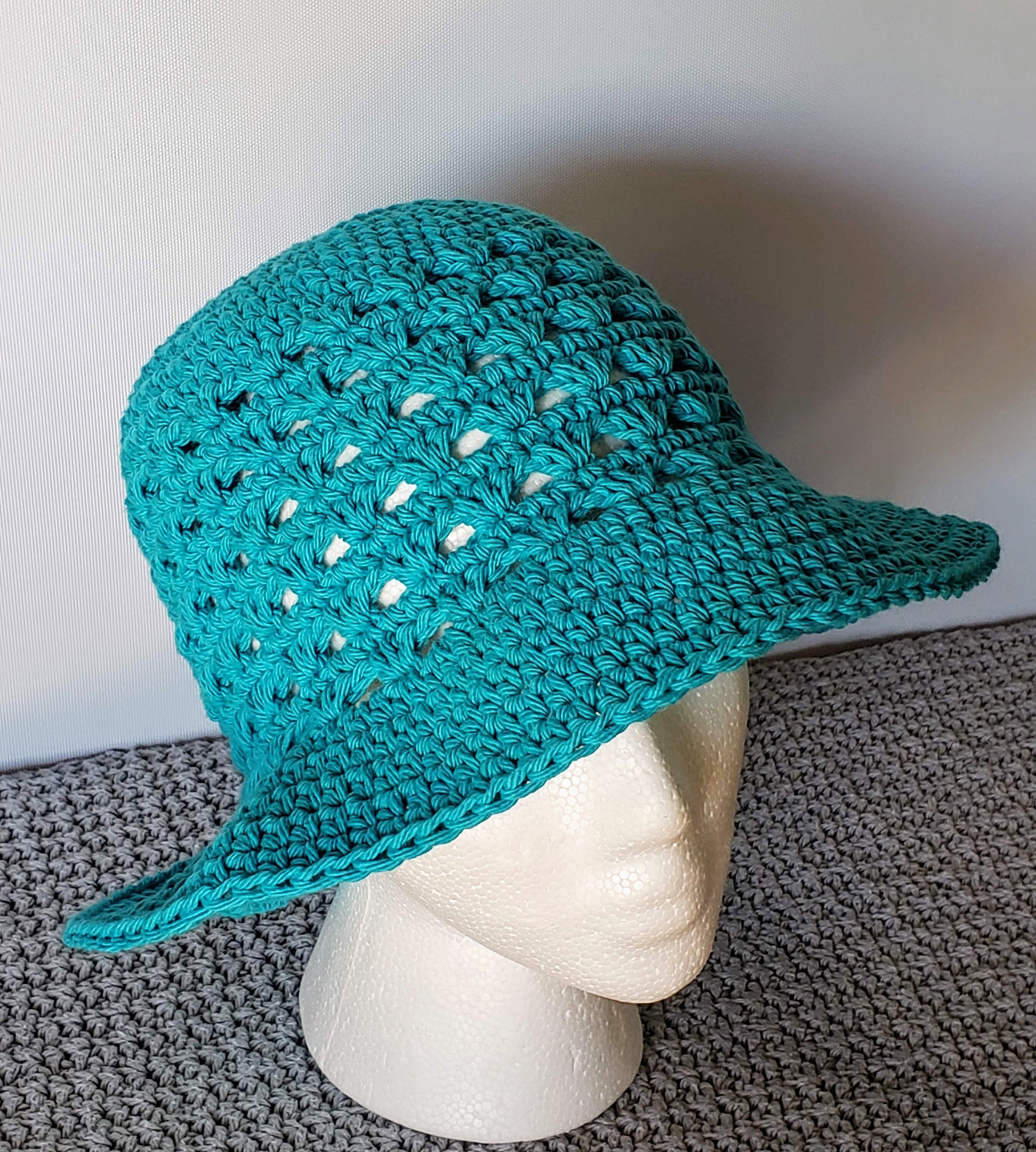 Cotton Crochet Sun Hat Summer Brimmed Sun Hat | Etsy