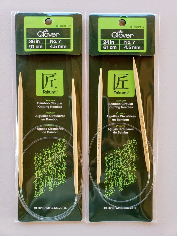 Many Sizes /& Lengths Clover Takumi Premium Bamboo Circular Knitting Needles