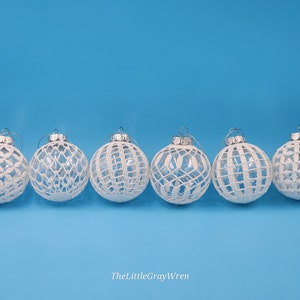 Crochet Ball Decorations – Set of 6 Lace Ball Ornaments – Christmas Baubles