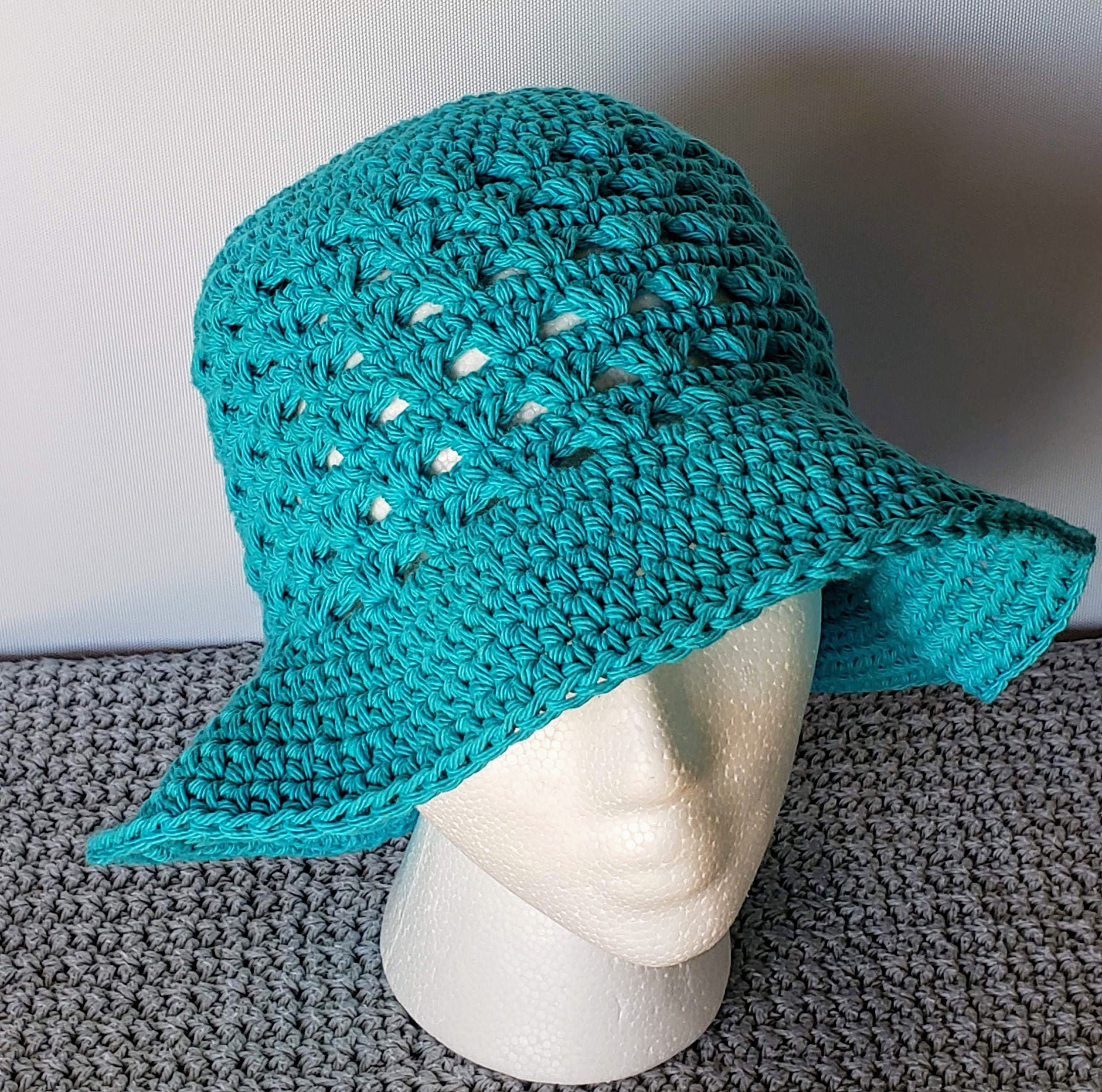 Cotton Crochet Sun Hat Summer Brimmed Sun Hat | Etsy
