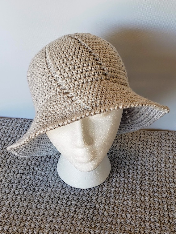 Cotton Crochet Sun Hat Summer Brimmed Sun Hat | Etsy