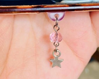 Crystal Dust Plug Charm: Kawaii USB Type-C Phone Accessory
