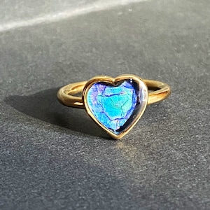 Heart Shaped Mood Ring, size 8, Color Changing Ring