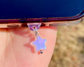Shimmer Star Phone Charm: Kawaii USB Type-C Port Accessory