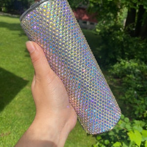 Bling-beker, 20 oz-beker, sprankelende beker met rietje, beker met strassteentjes, bedazzled beker, waterfles