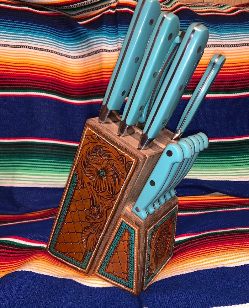 Custom Knife Block With Pioneer Woman Knife Set Etsy