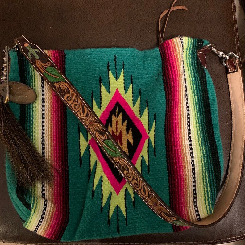 Saddle Blanket Purse With Custom Leather Strap and Fringe Etsy