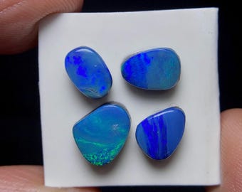Natural Coober Pedy Opal Doublet Cabochon Lot of 4 Pieces (4.84 Cts)