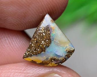 Natural Boulder Opal Cabochon - 1.33 Cts • 9.5x8.4x2.8 MM .-