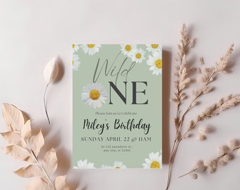 Wild one | First birthday Editable Invitation