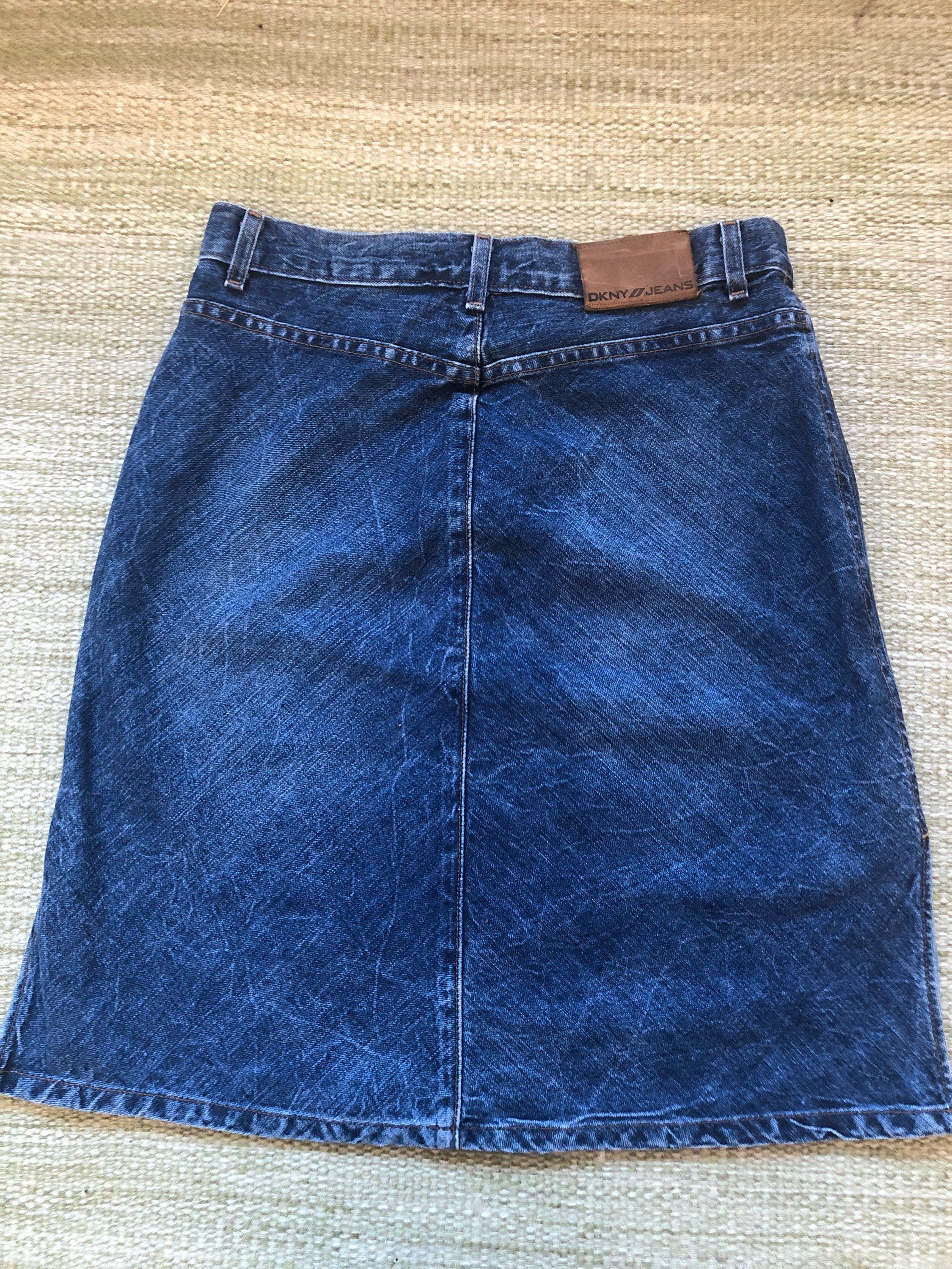 Vintage DKNY denim skirt short length mini denim skirt western Etsy