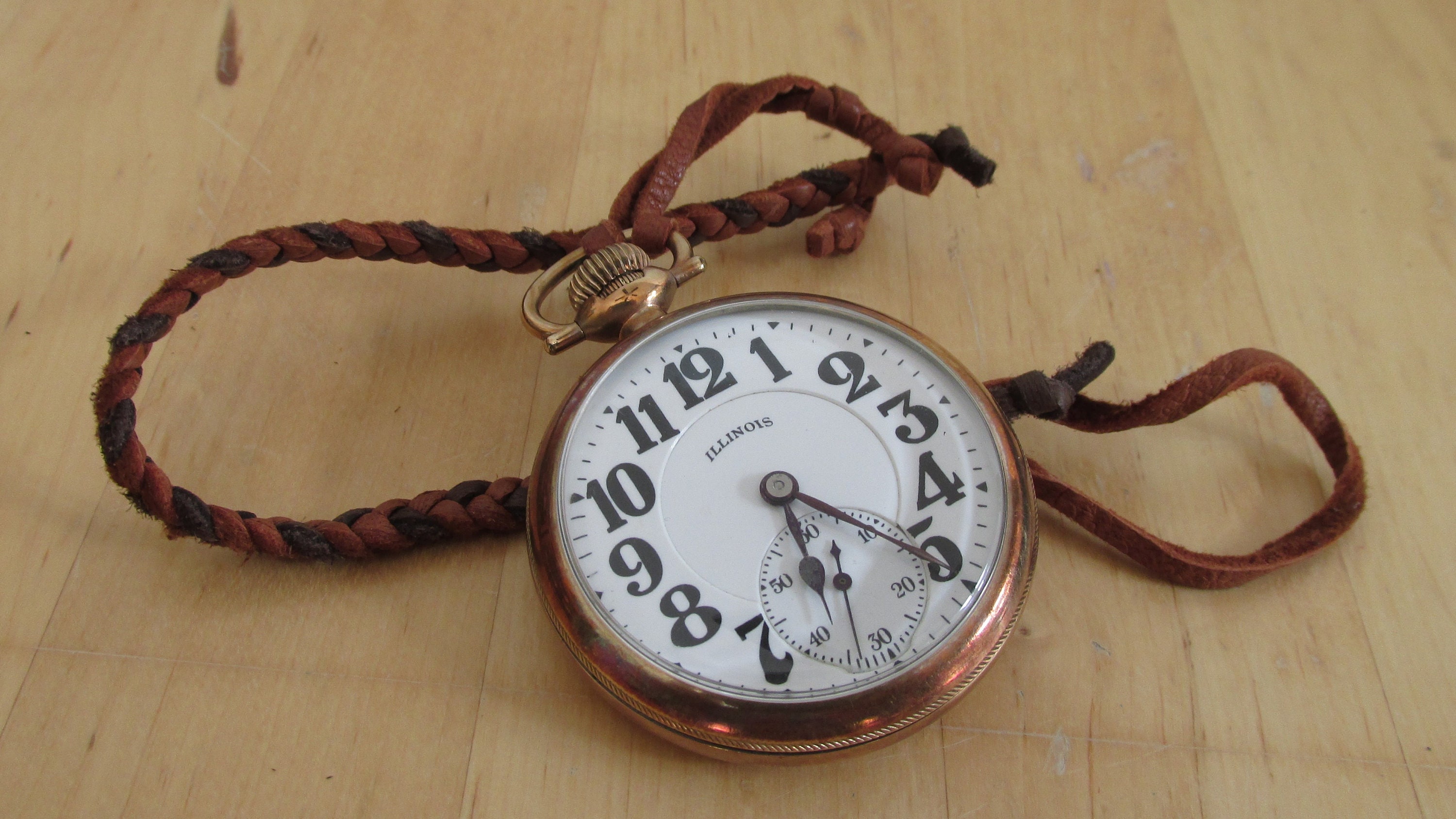 Handmade Pocket Watch Strap Chain Braided Deerskin Leather Etsy