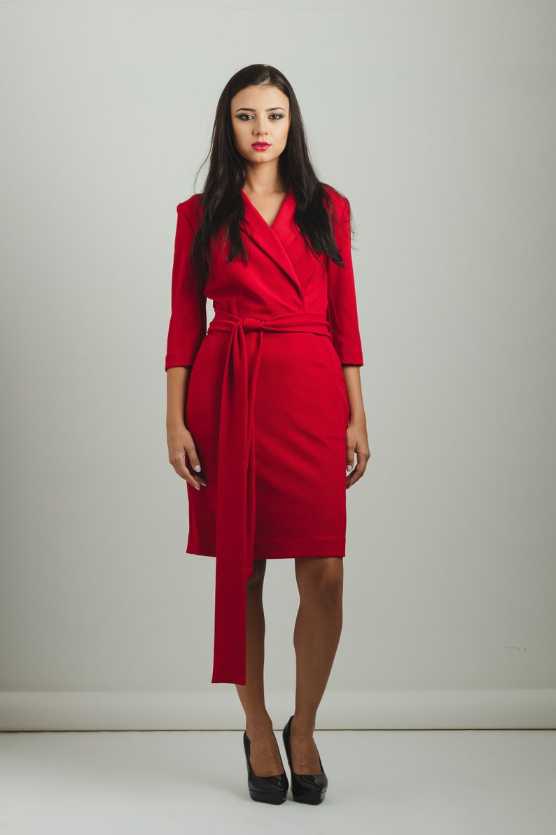 Red Dress with Belt
