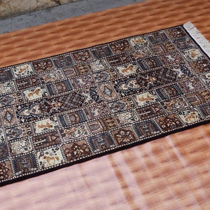 3x5 wool Traditional  Blue Hand Knotted Rug, Wool Hamdan oriental Rug, Living room, Turkish Traditional Oriental Rug, Decor Blue Rug