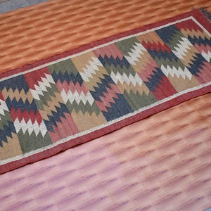 Multicolor Runner Rug 2.6x6, Kilim Dhurrie Rug, Traditional Indian/WOOL JUTE RUGS